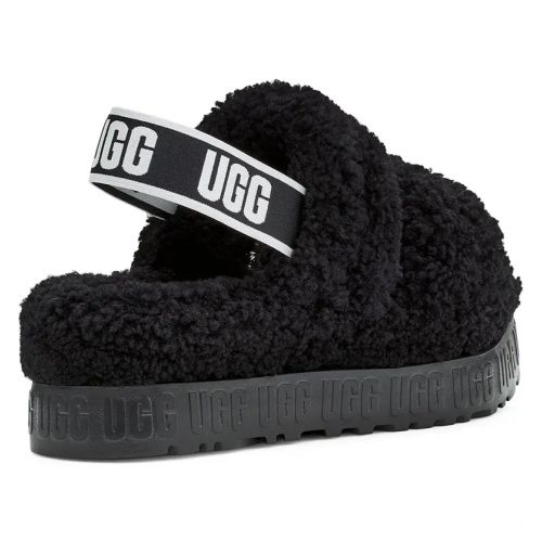 어그 UGG Oh Fluffita Genuine Shearling Slingback Sandal_BLACK