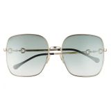 Gucci 61mm Gradient Square Sunglasses_GOLD/ GREEN Gradient