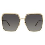 Dior EverDior 60mm Polarized Square Sunglasses_GOLD/ GREY