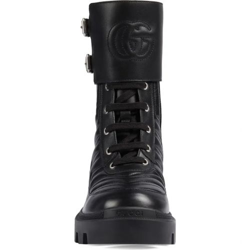 구찌 Gucci Frances GG Matelasse Platform Combat Boot_BLACK/ BLACK/ BLACK
