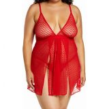 Mapale Mini Hearts Babydoll Chemise & Thong Set_RED