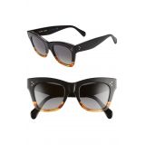 CELINE 50mm Polarized Square Sunglasses_MATTE BLACK/ SMOKE Polarized
