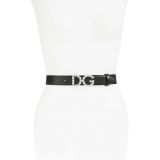 Dolce&Gabbana Crystal Buckle Leather Belt_NERO