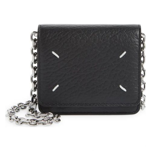 메종 마르지엘라 Maison Margiela Leather Wallet on a Chain_BLACK