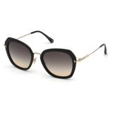Tom Ford Kenyan 54mm Gradient Round Sunglasses_BLACK/ GREY