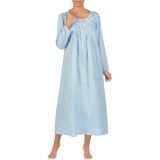 Eileen West Long Sleeve Nightgown_SOLID BLUE