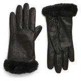 UGG Genuine Shearling Leather Tech Gloves_BLACK