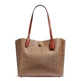 COACH Willow Signature Canvas Tote Bag_BRASS/ TAN RUST