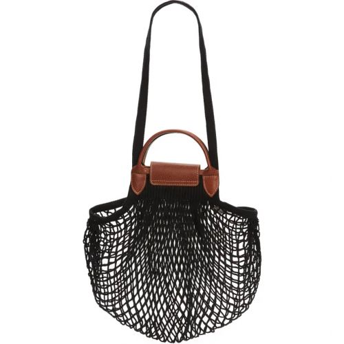  Longchamp Le Pliage Filet Knit Shoulder Bag_BLACK