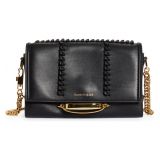 Alexander McQueen The Story Knotted Leather Shoulder Bag_NERO/ NERO-