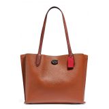COACH Willow Colorblock Leather Tote_PEWTER/ 1941 SADDLE MULTI