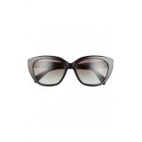 Prada 56mm Gradient Cat Eye Sunglasses_BLACK/ GREY Gradient