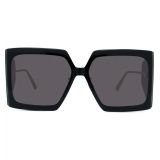 Dior Solar 59mm Square Sunglasses_SHINY BLACK / SMOKE