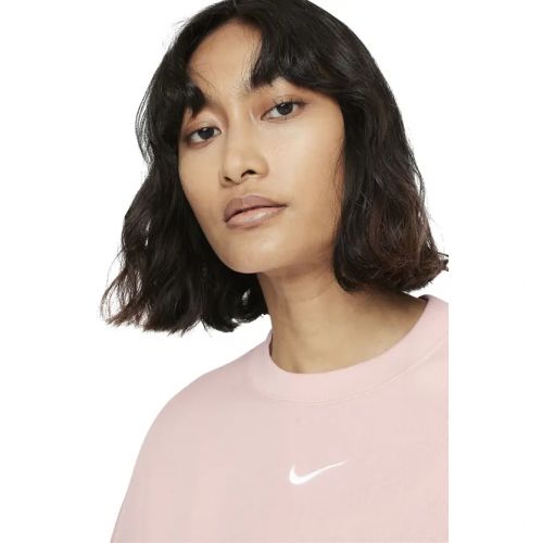 나이키 Nike Sportswear Collection Essentials Oversize Fleece Crew Sweatshirt_PALE CORAL/ WHITE