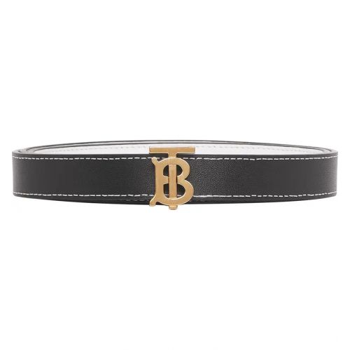 버버리 Burberry TB Monogram Reversible Leather Belt_WHITE/ BLACK