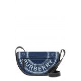 Burberry Small Olympia Logo Denim Shoulder Bag_DARK CANVAS BLUE
