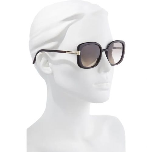 프라다 Prada Pillow 53mm Gradient Round Sunglasses_DARK BROWN CRYSTAL/ BROWN GREY