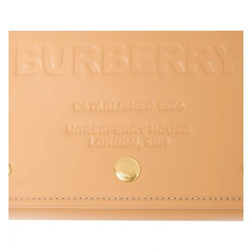 버버리 Burberry Hackberry Horseferry Debossed Leather Crossbody Bag_WARM SAND
