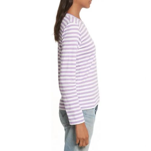 꼼데가르송 Comme des Garcons PLAY Stripe Long Sleeve T-Shirt_PURPLE
