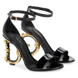 Dolce&Gabbana Keira Baroque DG Heel Sandal_BLACK