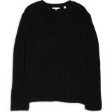 Vince Shaker Stitch V-Neck Wool & Cashmere Sweater_BLACK
