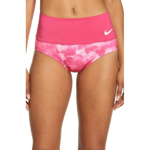 나이키 Nike Cloud High Waist Bikini Bottoms_FIREBERRY