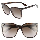 Gucci 57mm Gradient Square Sunglasses_HAVANA/ BROWN