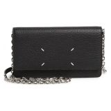 Maison Margiela Glam Slam Leather Wallet on a Chain_BLACK