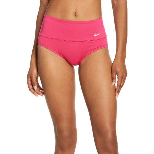 나이키 Nike Essential High Waist Bikini Bottoms_FIREBERRY