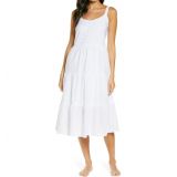 Nordstrom Romantic Swiss Dot A-Line Nightgown_WHITE