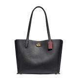 COACH Willow Leather Tote_BRASS/ BLACK