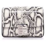 Givenchy Small 4G Snake Embossed Leather Crossbody Bag_BLACK/ WHITE