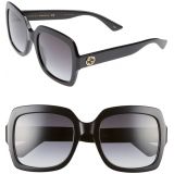 Gucci 54mm Square Sunglasses_BLACK/ GREY