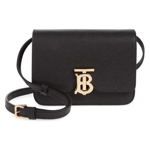 버버리 Burberry Mini TB Grainy Leather Bag_Black