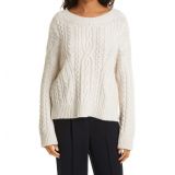 Vince Cable Wool Blend Crewneck Sweater_OFF WHITE/ MARZIPAN