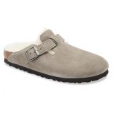 Birkenstock Boston Genuine Shearling Lined Clog_STONE COIN SUEDE