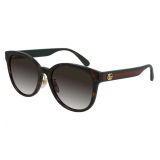 Gucci 56mm Round Sunglasses_DARK HAVANA/ BROWN GRADIENT