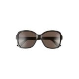 Gucci 57mm Rectangular Sunglasses_BLACK/ GREY