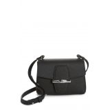 Longchamp Small Roseau Leather Crossbody Bag_BLACK