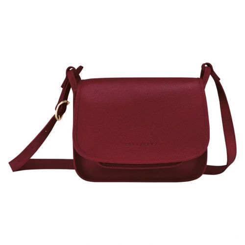 Longchamp Le Foulonne Leather Crossbody Bag_RED