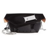 Maison Margiela Small Snatched Calfskin Leather Convertible Clutch_Black