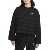 Nike Stripe Long Sleeve Cotton Top_BLACK/ WHITE