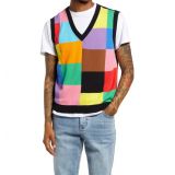 BP. Be Proud by BP Gender Inclusive Pride Colorblock Sweater Vest_PURPLE RAINBOW BLOCKS