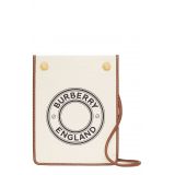 Burberry Small Logo Canvas & Leather Crossbody Pouch_NATURAL