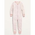 Unisex Snug-Fit 2-Way-Zip Printed Pajama One-Piece for Toddler & Baby
