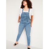 O.G. Workwear Straight Medium-Wash Ripped Jean Overalls for Women