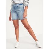 High-Waisted Button-Fly O.G. Straight Ripped Cut-Off Jean Shorts for Women -- 5-inch inseam