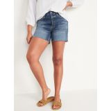 High-Waisted Button-Fly O.G. Straight Cut-Off Jean Shorts for Women -- 5-inch inseam