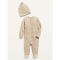 Footed Sleep & Play Rib-Knit One-Piece & Beanie Layette Set for Baby