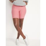 High-Waisted PowerSoft Side-Pocket Biker Shorts for Women -- 8-inch inseam
